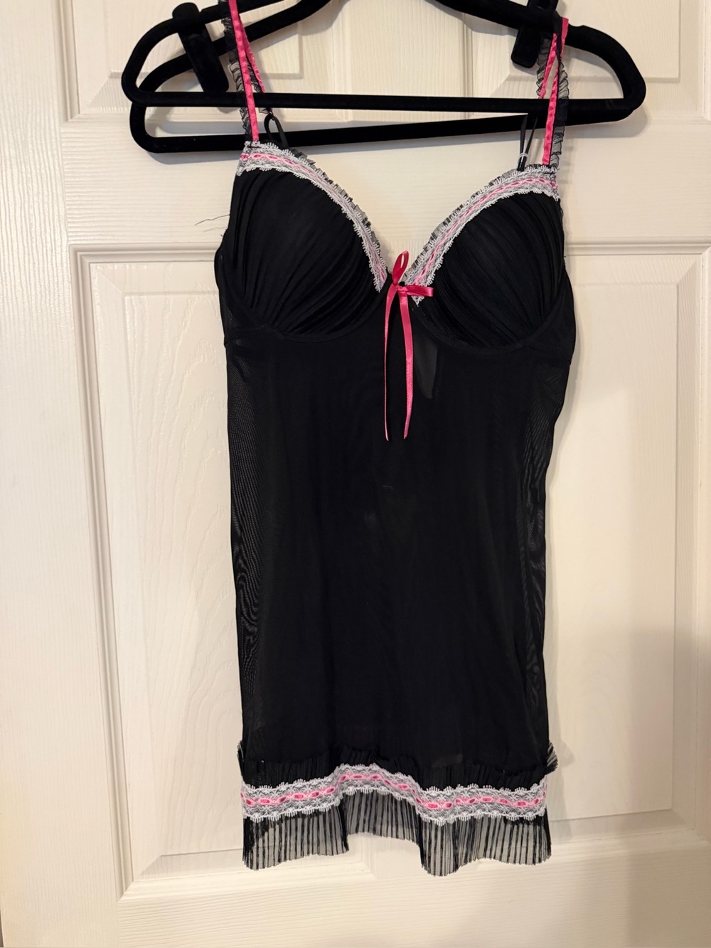 Woman’s babydoll lingerie by rampage size large in black nwb